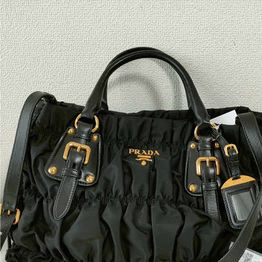 AUTHENTIC PRADA Tessuto Nylon Gaufre Tote in Black